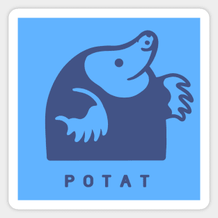 Small chonky mole with round body. Minimal design in blue ink Sticker